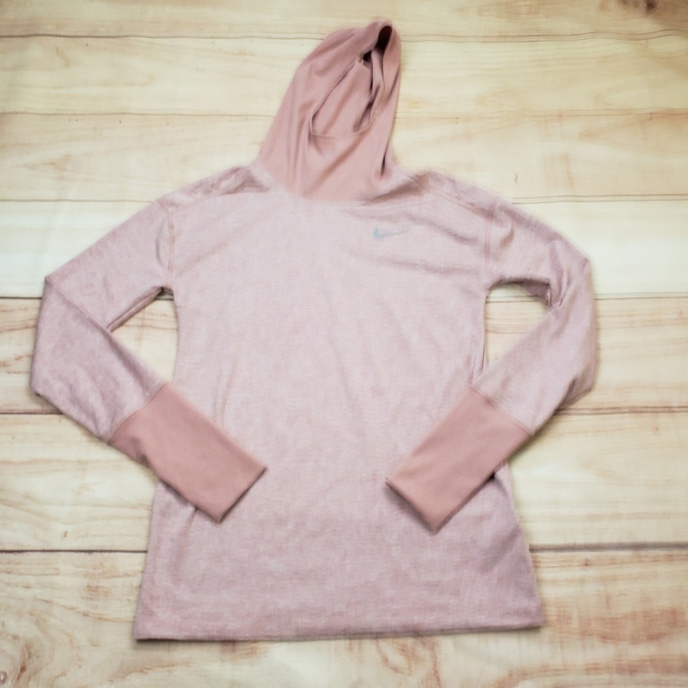 Nike Running Performance Pullover Womens XS Hoodie Dri-FIT Heathered Pink Gym